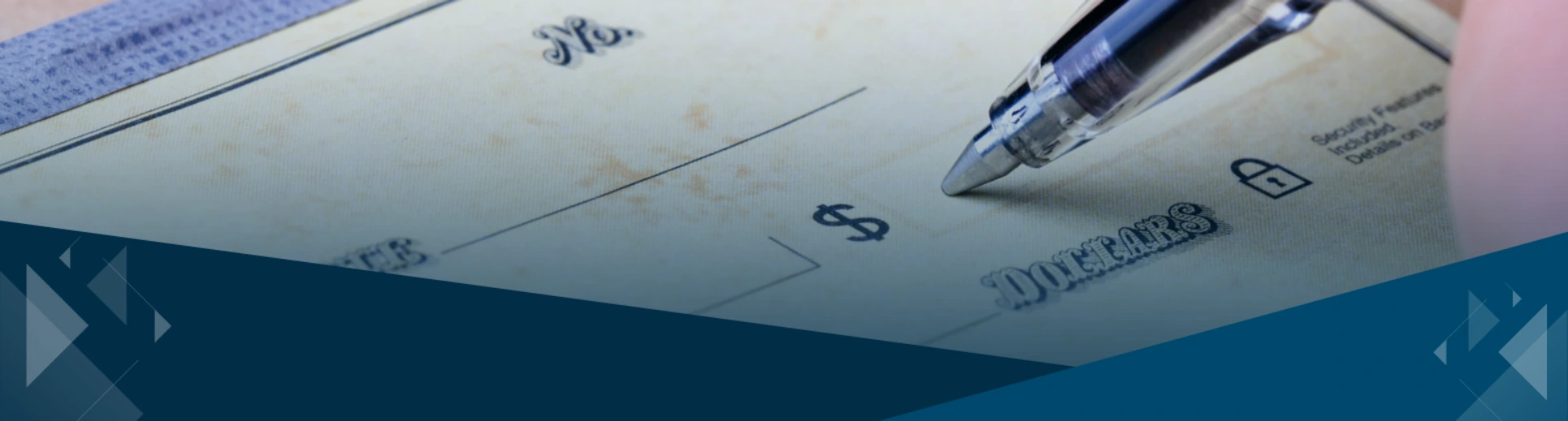 Wide banner of check being written representing 2025 tax-efficient gifting